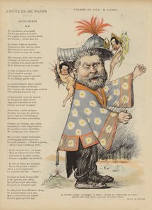 Caricatura do político socialista francês Jean Jaures. Ilustração para Le Rire