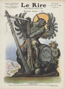 Caricatura do Kaiser Wilhelm II da Alemanha. Ilustração para Le Rire