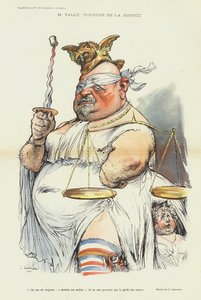 Ernest Valle, ministro da Justiça francês, ilustração de Le Rire