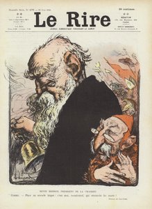 Políticos franceses Henry Brisson e Emile Combes. Ilustração para o riso