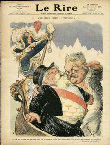 Ilustração de Charles Leandre (1862-1934) para a capa de Le Rire, 20/08/10 - Fallieres at the Countess - Italy, President of the Republic, Chapeau, Identifier, Veneza - Fallieres Armand (1841-1931) de Charles Leandre