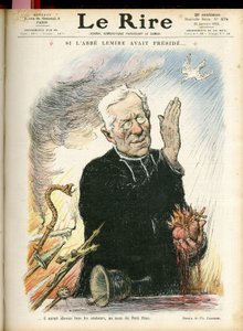 Ilustração de Charles Leandre (1862-1934) para a capa de Le Rire, 31/01/14 - Se Abbe Lemire tivesse presidido... - Religião Fé - Abbe Jules Auguste Lemire (1853-1928) de Charles Leandre