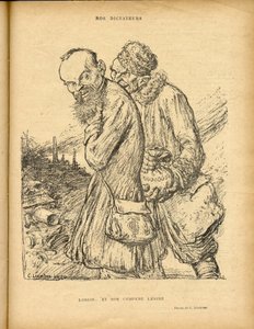 Ilustração de Charles Leandre (1862-1934) em Le Rire, 29/05/20 - Loriot e seu compere Lenine - Uss - Lenine, Loriot de Charles Leandre