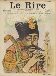 Mozaffer-Ed-Din, Xá da Pérsia, ilustração para Le Rire