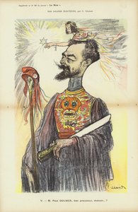 Paul Doumer, político francês, ilustração para Le Rire