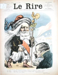 Recepção do Presidente Emile Loubet (1838-1929) pelo Governador Geral da Argélia, A.J.P. Revoil, caricatura de "Le Rire de Charles Leandre