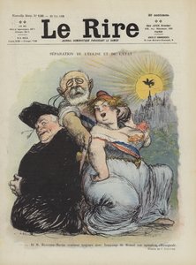 Separação de estado e igreja. Ilustração para Le Rire
