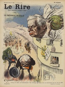 Visita do Presidente Loubet da França à Itália. Ilustração para Le Rire