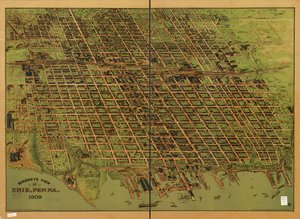 Vista aérea de Erie, Penna. 1909 de Charles; Lederle Lederle