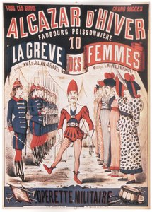Cartaz para a Opereta La Grêve des femmes de A. de Villebichot, 1879-1880