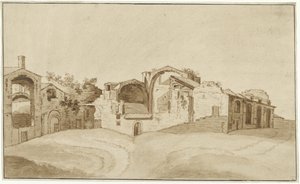 Vista das Termas de Diocleciano em Roma de Charles Louis Clerisseau