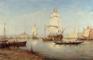 Galeões e gôndolas na bacia de San Marco (Saint Mark a Veneza) Pintura de Charles Malfroy (1862-1918) Menção obrigatória: Colecção de obras de fundação da Provença, Marselha de Charles Malfroy