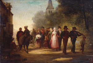 O casamento da aldeia, 1872 de Charles Marie Lhuillier