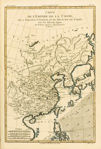 O Império Chinês, a Tartária Chinesa e o Reino da Coreia, com as Ilhas do Japão, de Atlas de Toutes les Festas do Globo Terrestre por Guillaume Raynal (1713-96) publicaram 1780 (colou