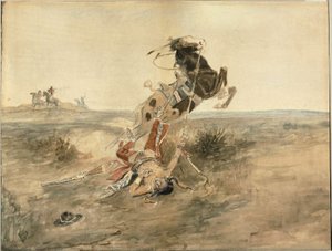 Guerreiro índio caído de Charles Marion Russell