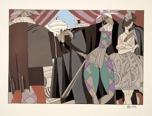 Comédia italiana, da Sports & Entertainment, pub. 1914 (estêncil) de Charles Martin