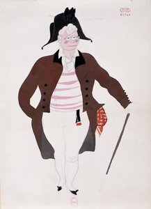 Traje para o personagem de Bartolo de O Barbeiro de Sevilha de Gioacchino Rossini, esboço de Charles Martin (1884-1934)