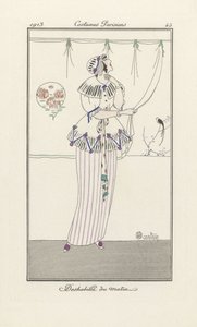 Despido pela manhã, de Parisian Costumes, pub.1913 (stencil print) de Charles Martin