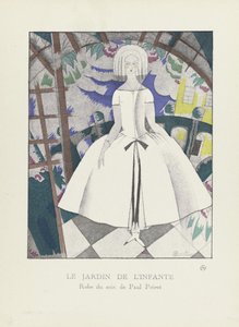 O Jardim da Infância, de uma Coleção de Placas de Moda, 1920 (estêncil) de Charles Martin