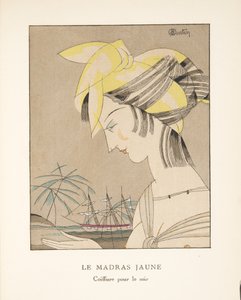 As Madras Amarelas, de uma Coleção de Placas de Moda, 1920 (estêncil) de Charles Martin