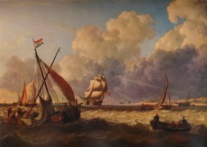 Barcos de pesca na costa holandesa, 1823