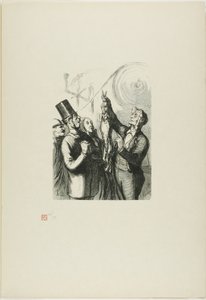 Na Exposição Universal: O produtor de chapéus de feltro. Aqui você pode ver um coelho vivo, que vou despejar na máquina assim….. de Charles Maurand