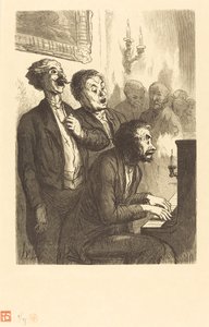 Os cantores de salão de Charles Maurand after Honoré Daumier