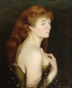 Retrato de uma jovem mulher de cabelo vermelho, 1889