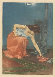 Os chinelos (gravura a cores e água-tinta) de Charles Maurin