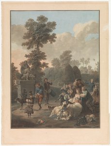 Quatro Cenas da Vida na Aldeia o tambor Le Tambourin Quatro cenas de gênero da vida da aldeia (título da série) de Charles Melchior Descourtis