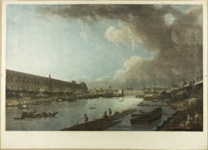 Vista das Tulherias, do Louvre e da Pont Neuf