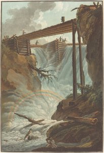 Cachoeira do Tritt no vale de Muhlethal de Charles Melchior Descourtis after Caspar Wolf