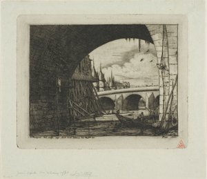 Um arco da Pont Notre-Dame, Paris de Charles Meryon
