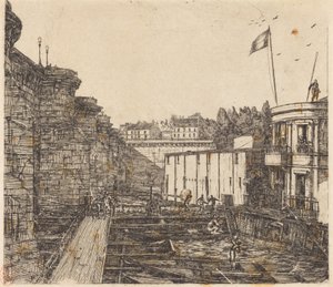 Estabelecimento de banhos frios de Chevrier, às vezes chamado de "Banhos Escolares") de Charles Meryon