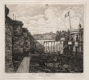 Estabelecimento de Banho Frio de Chevrier, Paris de Charles Meryon