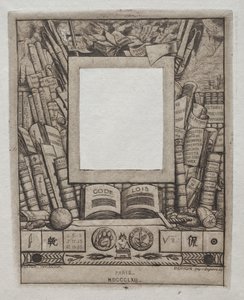 Design para uma moldura para o retrato de Armand Guéraud, 1862. de Charles Meryon
