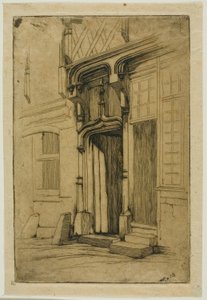 Entrada de um antigo convento, na rue Mirabeau, Bourges