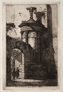 Entrada para o Convento dos Capuchinhos Franceses em Atenas de Charles Meryon