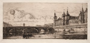gravuras de Paris: a ponte de troca de Charles Meryon