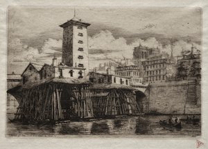 Gravuras de Paris: The Notre Dame Pump, 1852. de Charles Meryon