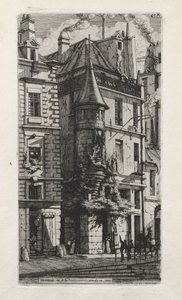 Casa com torreão, rue de la Tixéranderie, Paris de Charles Meryon