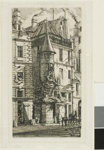 Casa com torreão, rue de la Tixéranderie de Charles Meryon
