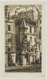 Casa com torreão, rue de la Tixéranderie de Charles Meryon