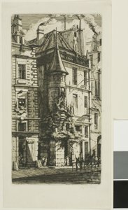 Casa com torreão, rue de la Tixéranderie, Paris de Charles Meryon