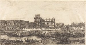 O Antigo Louvre, de uma pintura de Zeeman, 1651 de Charles Meryon