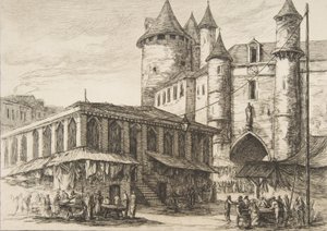 Le Grand Châtelet Grand Châtelet, Paris por volta de 1780, após um desenho anterior, 1861. de Charles Meryon