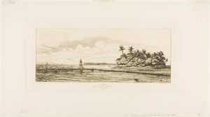 Oceania: Pesca, Perto de Ilhas com Palmeiras no Grupo Uea ou Wallis, 1845 de Charles Meryon