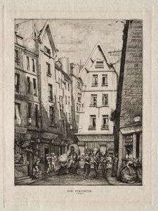 Rua Pirouette, perto dos Mercados, Paris de Charles Meryon