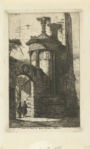 Portão na entrada do Mosteiro dos Capuchinhos Franceses em Atenas Entrée du convento des Capucins Francais a Athenes (título no objeto) de Charles Meryon