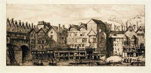 Porta da Cité, em finais do século XVII, Paris de Charles Meryon